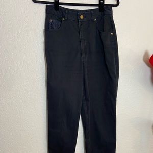 Rare Emanuel Ungaro Black Lace Pocket Jeans